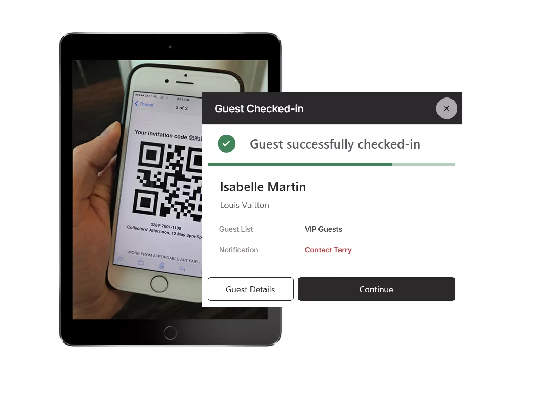 QR Code phone with popup
