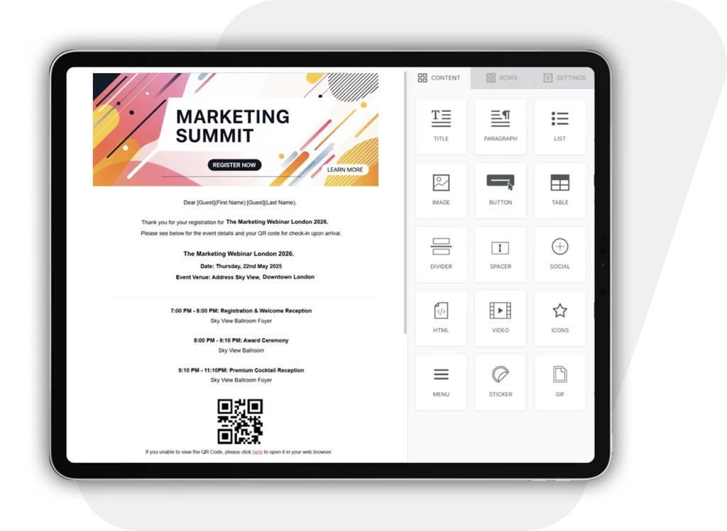 design stunning event emails in minutes
